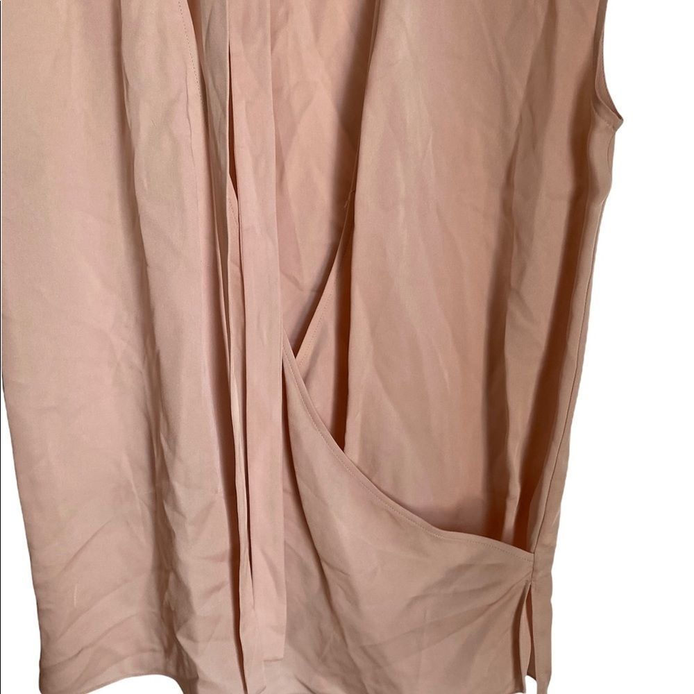Theory blouse silk faux wrap tie neck pink - Picture 2 of 5